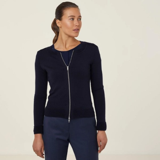 Picture of NNT Ladies Pure Wool Zip Front Cardigan